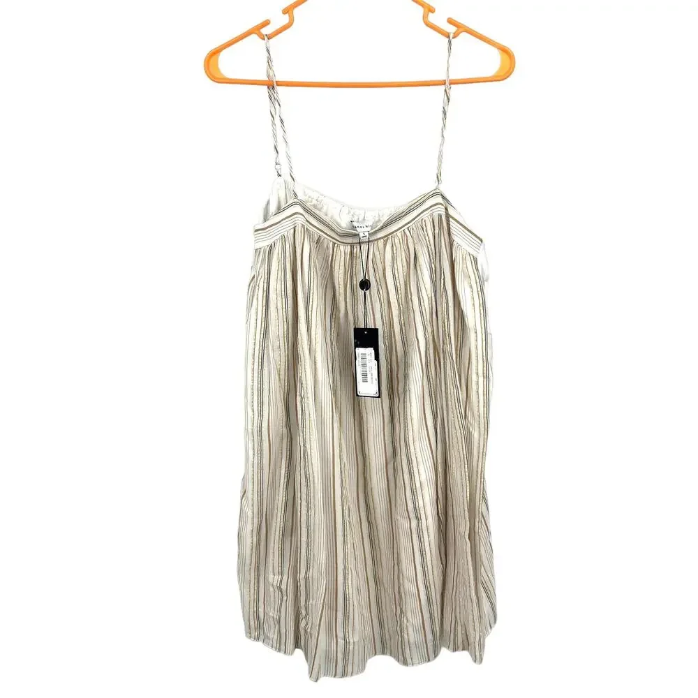 Gianni Bini Sedona Sunset Rose Babydoll Cream Cotton Linen Blend Dress Small New - Picture 3 of 9